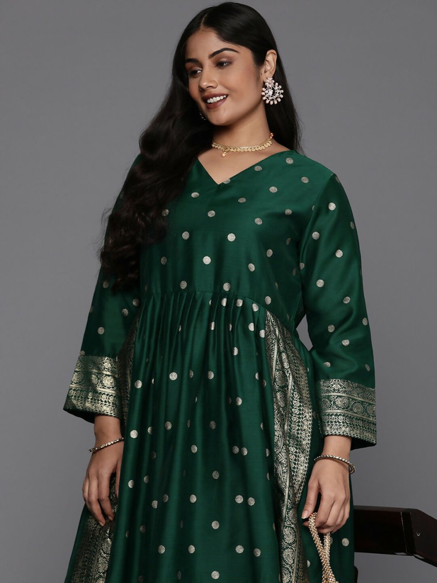 Ahalyaa Women's Traditional wear Kurta Set - Green | Swadesiicart