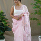 Vamsee Menka Baby Pink Organza Saree - Swadesiicart