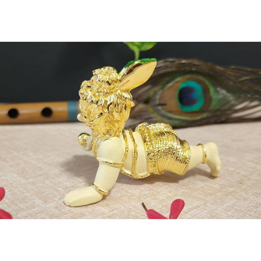 Gold Art India Silver Polished Matte Laddu Gopal Idol - Swadesiicart