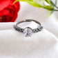 VOJ white CZ-detail Stainless Steel Cubic Zirconia Rhodium Plated Adjustable Finger Ring | Swadesiicart