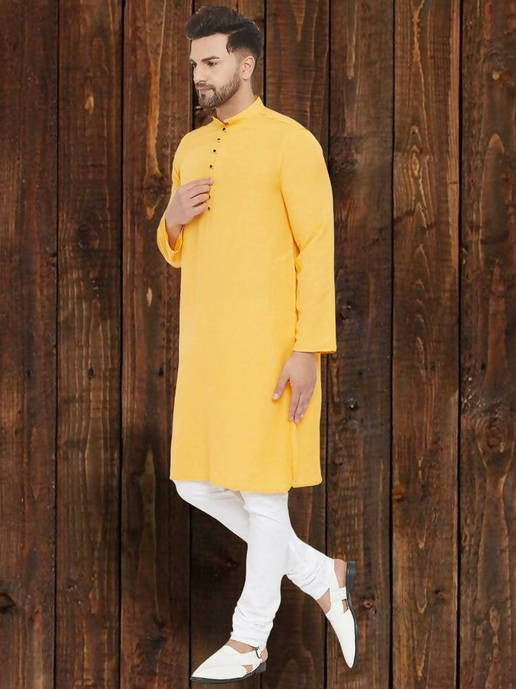 Even Apparels Pure Cotton Yellow Kurta - Yellow | Swadesiicart