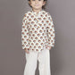 Breathables Kids Cotton Night Suit – White Turban Print Kurta & Pyjama Co-Ord Set For Boys & Girls