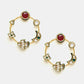 Ruby Raang Gold Polished Kundan Work Multi-Color Round Kundan Earrings | Swadesiicart