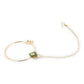 Gold-Polished Green White Kundan Studded Beaded Chained Nosepin - Ruby Raang | Swadesiicart