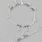 VOJ Set of 2 Designer Mutli Color Stone Studded Anklet - Swadesiicart