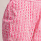 Aavyora Women's Pink Floral Cotton Kurta with Lace Detailing, with Trouser & Dupatta