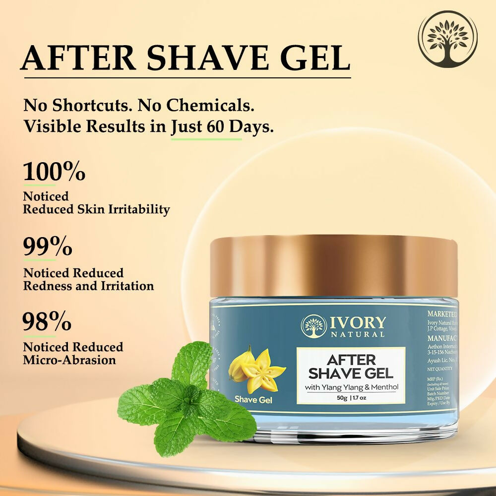 Ivory Natural After Shave Gel For Gentle Post-Shave, Reduced Facial Worries | Swadesiicart