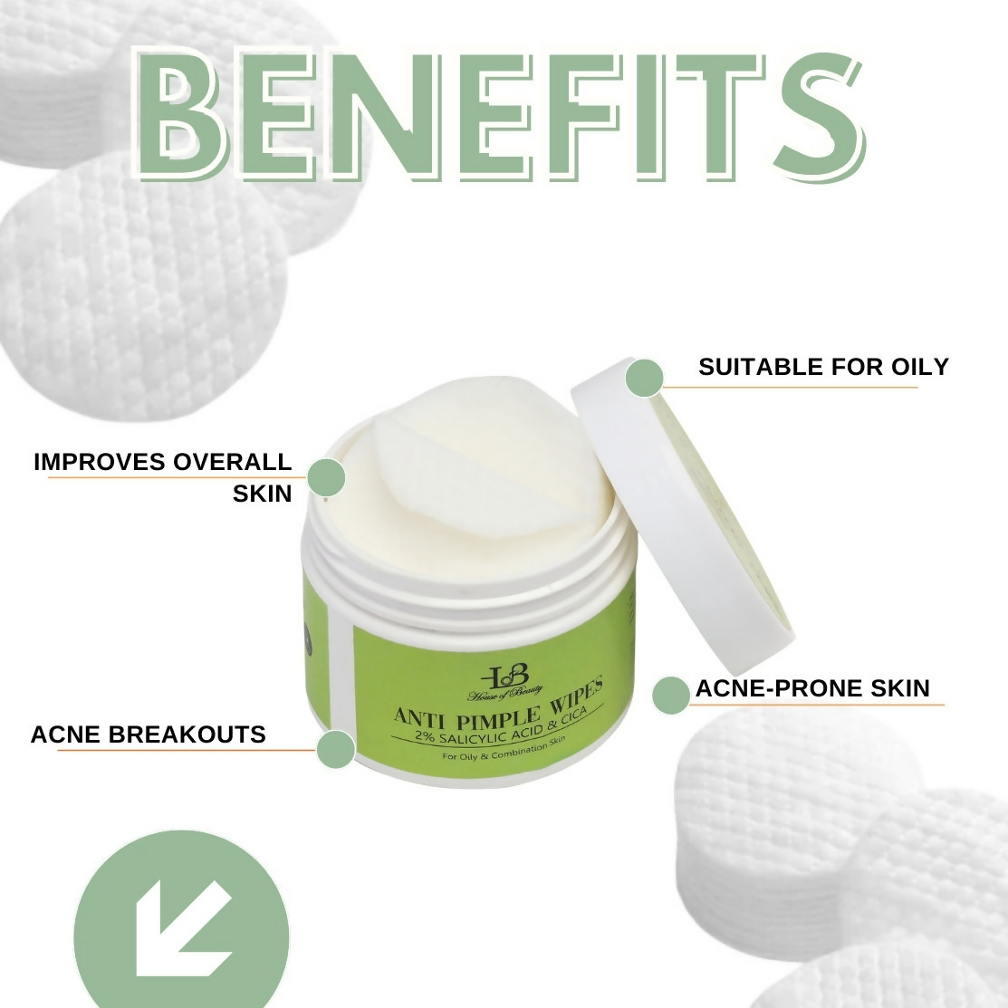 House of Beauty Anti Pimple Wipes - Swadesiicart