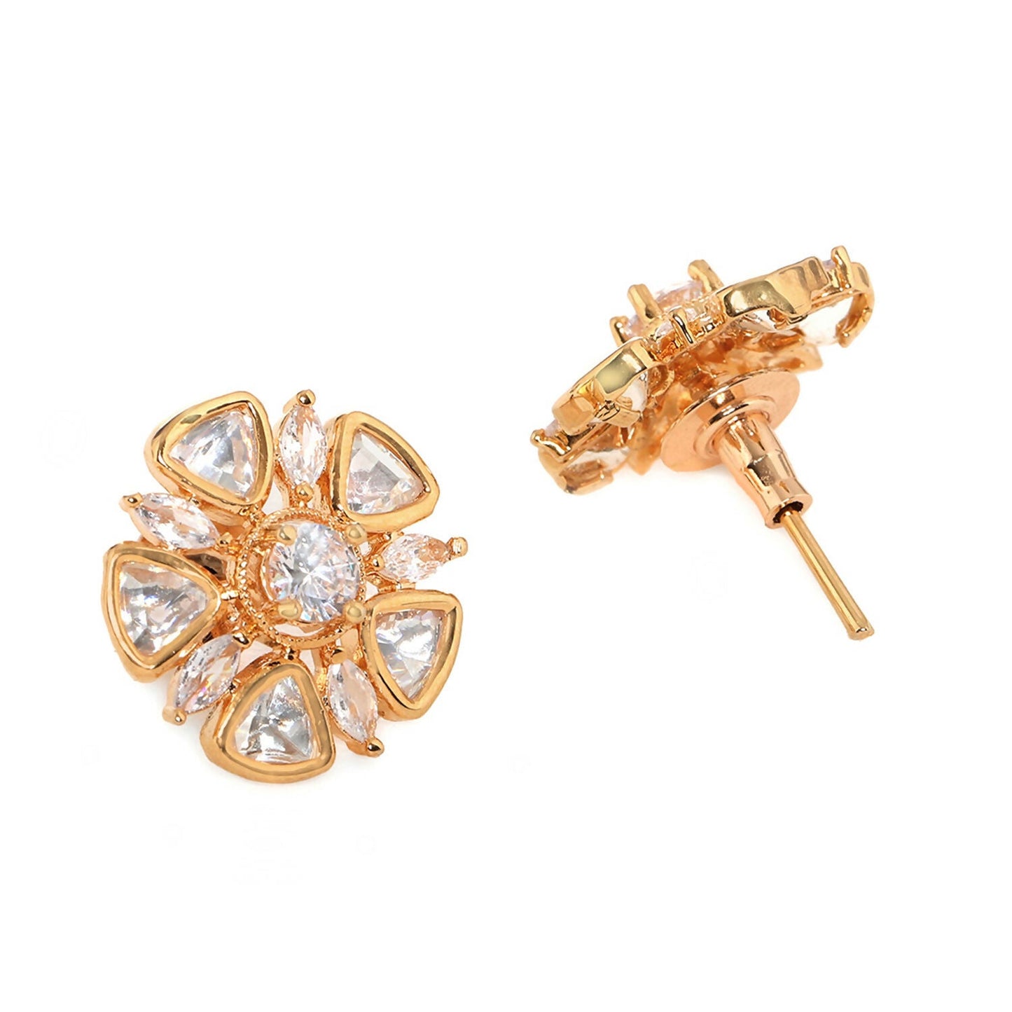 Round Kundan Studs (Gold) - Ruby Raang - Swadesiicart