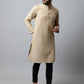Even Apparels Beige Color Pure Cotton Men's Kurta With Band Collar (SLD1196) | Swadesiicart