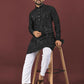 Anaita Black Embroidered Silk Straight Kurta