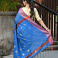 Beatitude Blue Cotton Banarasi Saree | Swadesiicart