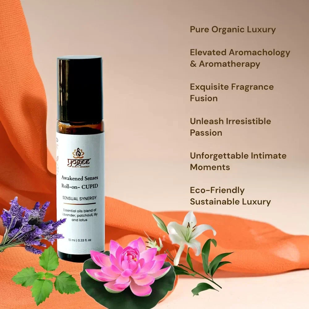 Yogez Awakened Senses Temple Roll-On- CUPID- Aromatherapy blend for romance - Swadesiicart