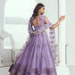 Aastha Fashion Lavender Butterfly Net Tone To Tone Cotton Thread Work And Sequence Work Embroidery Wedding Wear Lehenga Choli