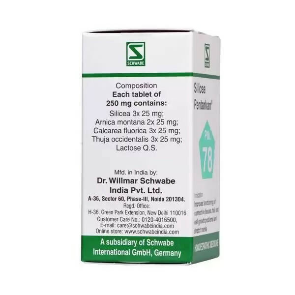 Dr. Willmar Schwabe India Silicea Pentarkan Ptk 78 Tablets - Swadesiicart