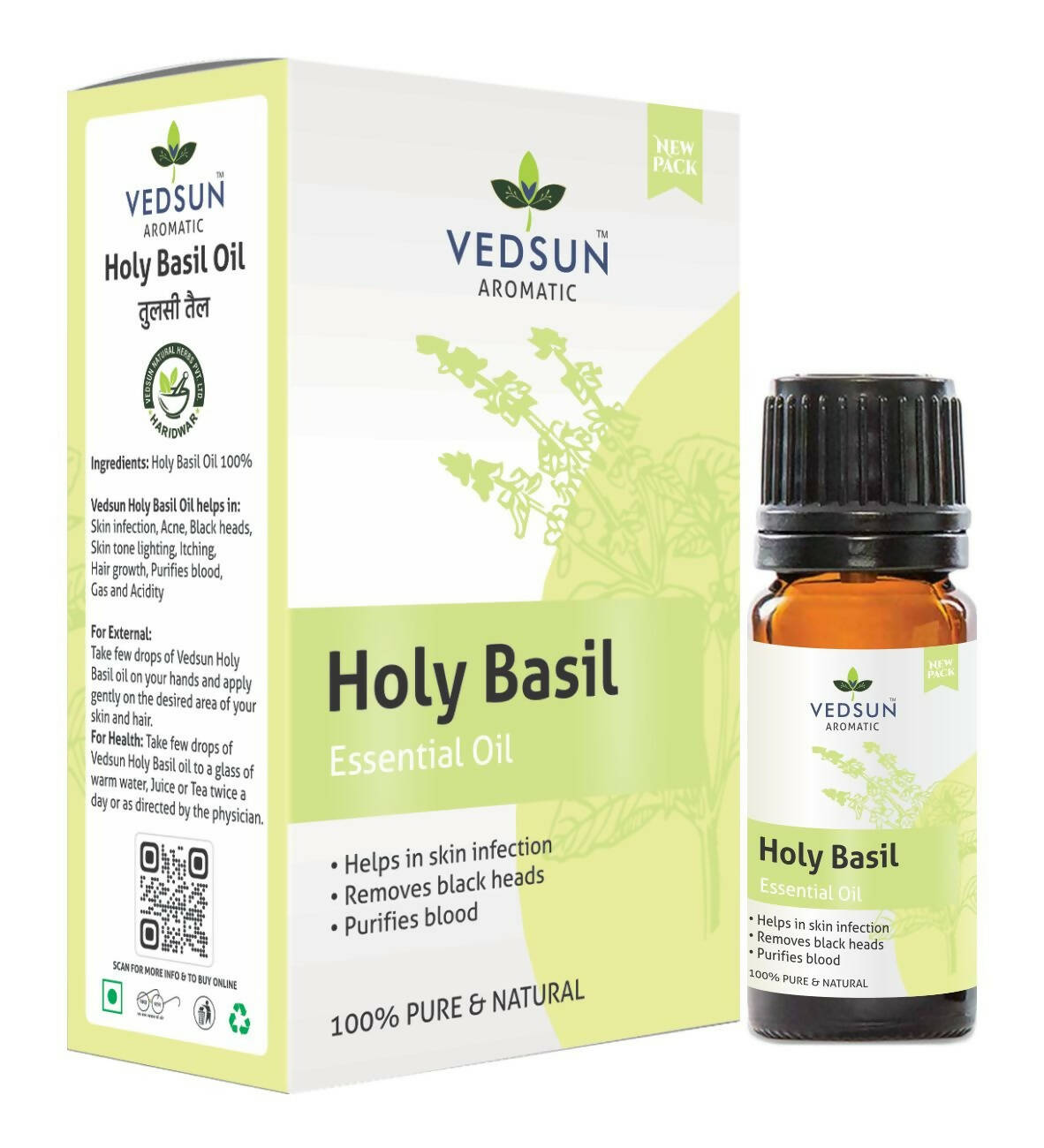 Vedsun Naturals Tulsi/Holy Basil Oil Pure & Organic for Skin - Vedsun