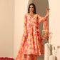 Pomcha Jaipur Yellow Gul Rangrez Angrakha Set | Swadesiicart