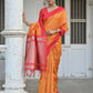 Vishnu Weaves Women's Yellow Raw Silk Saree with Blouse - Swadesiicart