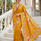 Aastha Fashion Mustard Premium Russian Silk Designer Floral Position Print Saree