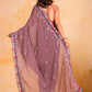 Vamsee Priya Lavender Georgette Silk Saree - Swadesiicart
