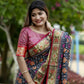 Vishnu Weaves Women's Black Banarasi Silk Saree with Blouse - Swadesiicart