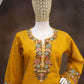 Anaita Mustard Simar with Embroidery Multi & Zarkhan Work Readymade Palazzo suit