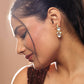 White Gold-Toned Contemporary Gold-Polished Drops Earrings - Ruby Raang - Ruby Raang Studio
