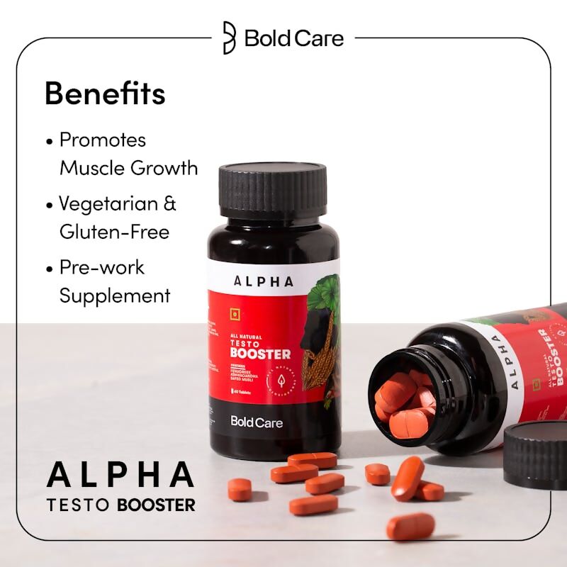 Bold Care Alpha Natural Testo Booster Tablets - Swadesiicart