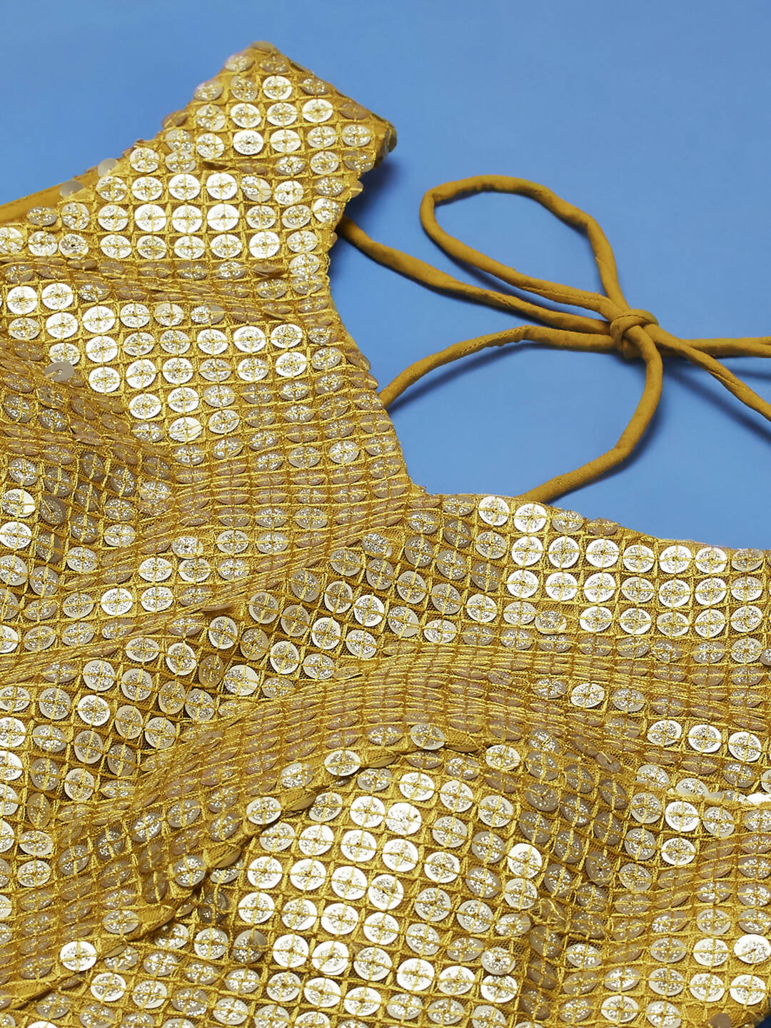 House of Panchhi Mustard Net Sequinse Work Lehenga & Blouse, Dupatta | Swadesiicart
