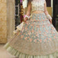 Jyoti Fashion Sea Green 3mm with Thread and Jari Embroidery Net Lehenga Choli with Dupatta | Swadesiicart