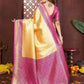 Aastha Fashion Cream Tissue Silk Woven Saree