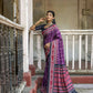 Vishnu Weaves Women's Wine Cotton Silk Printed Saree with Blouse - Swadesiicart