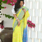 Beatitude Yellow Slub Cotton Floral Jamdani Saree