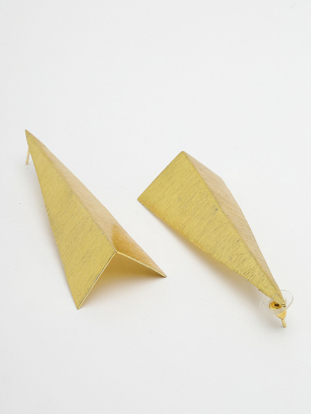 NVR Women Gold-Polished Geometric Shape Drop Earrings - Swadesiicart