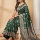 Anaita D Green Silk Blend Woven Saree With Blouse