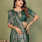 Anaita D Green Zari Butta Work Satin Silk Saree With Blouse
