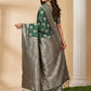 Anaita D Green Silk Blend Woven Saree With Blouse