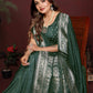 Anaita D Green Zari Weaving Work Satin Silk Saree With Blouse