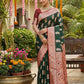 Anaita D Green Silk Blend Woven Saree With Blouse