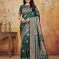 Anaita D Green Silk Blend Woven Saree With Blouse