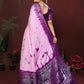 Anaita D Purple Zari Weaving Work Satin Silk Saree With Blouse