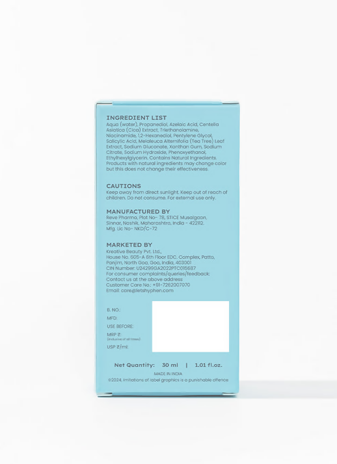 Hyphen By Kriti Sanon Acne Defence Daily Serum With 2% Salicylic Acid Treats Active Acne Prevents Breakouts | Swadesiicart