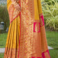 Astita Banarasi Silk Yellow Saree | Swadesiicart
