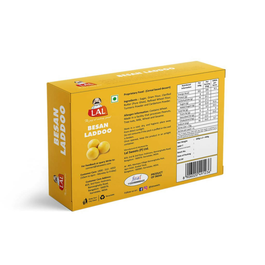 Lal Sweets Besan Laddoo Premium | Swadesiicart