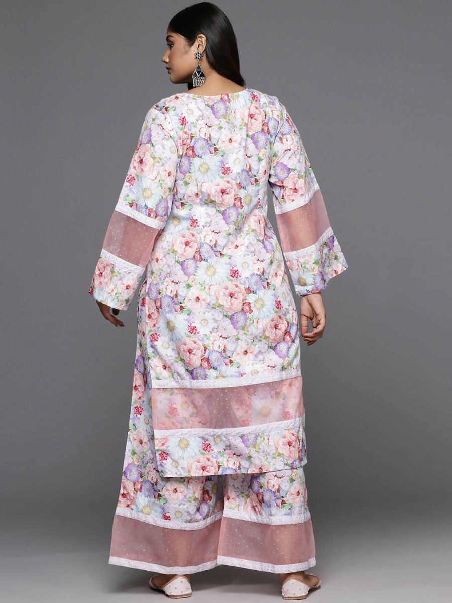 Ahalyaa Women's Traditional wear Kurta Set - Lavender | Swadesiicart