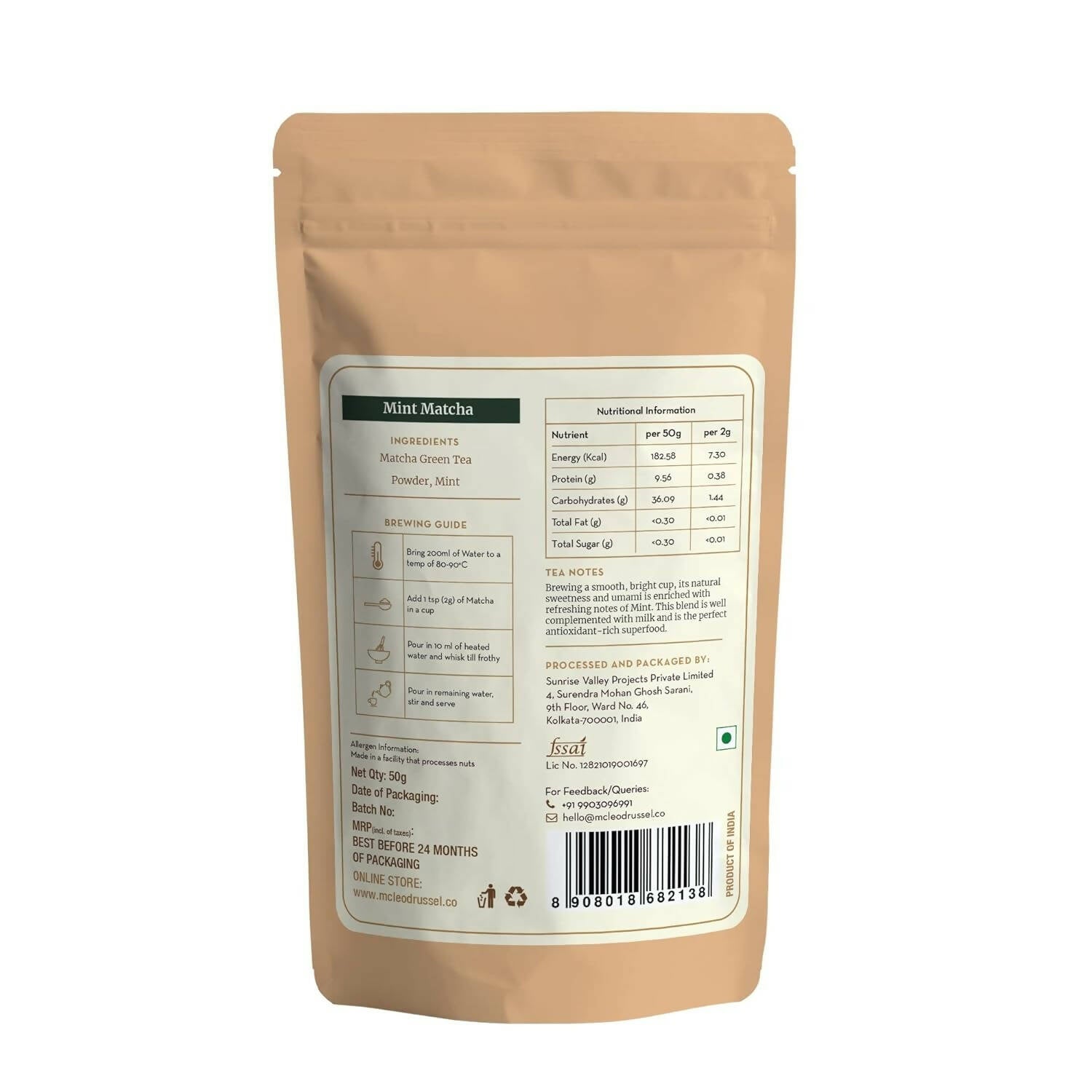 McLeod Russel 1869 Mint Matcha - 100% Pure Japanese Matcha Green Tea | Swadesiicart