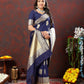 Lorenvalley Fashion Navyblue Soft Silk Woven Design Gold Zari Weaving Saree - Swadesiicart