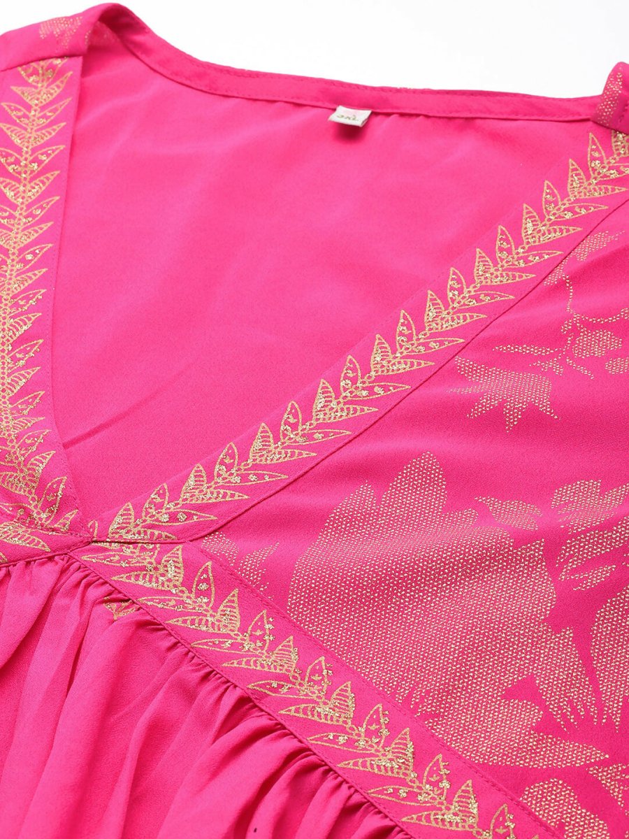 Ahalyaa Women's Traditional Wear Co-ords - Pink - Swadesiicart