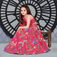 Aayaa Designer Printed Chinon Crochet Sequance Pink Kids Lehenga Choli - Pink