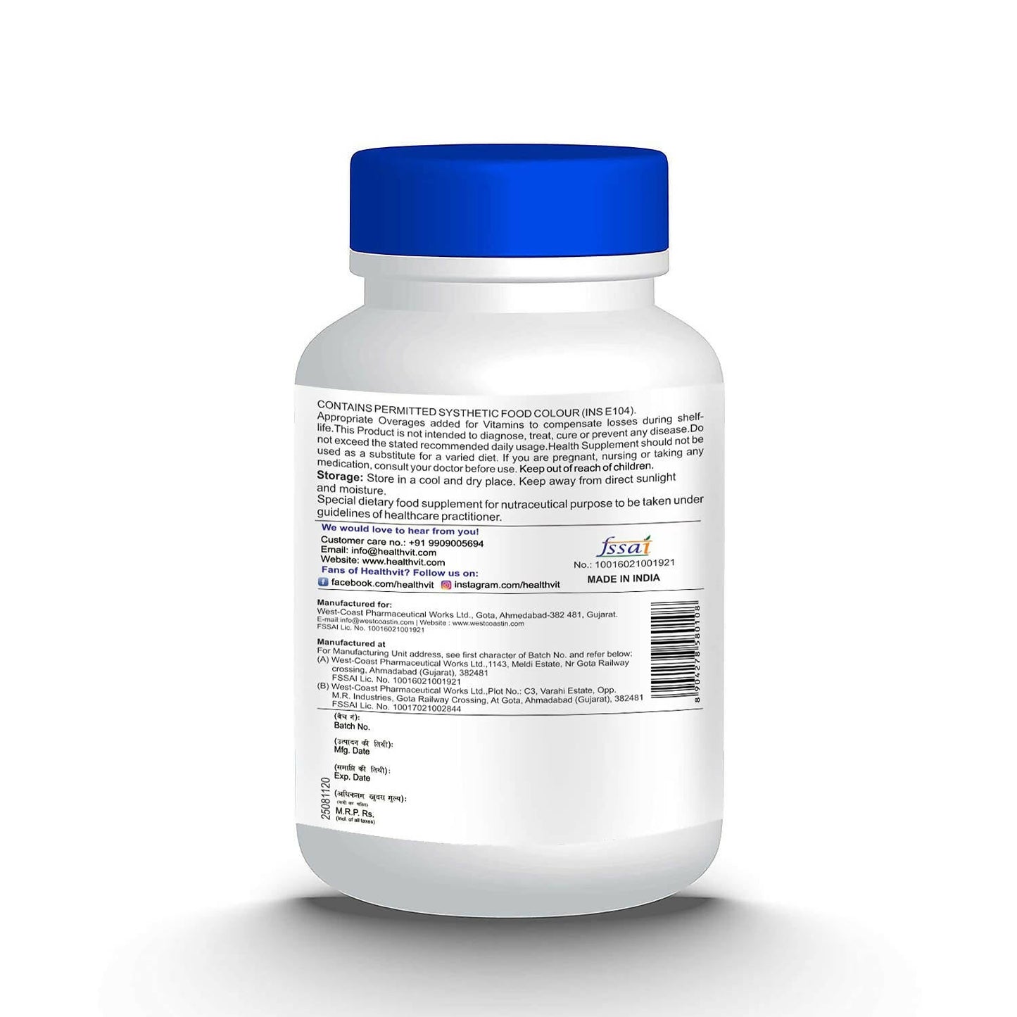 Healthvit Nutrition Natural B-Vit Tablets - Swadesiicart